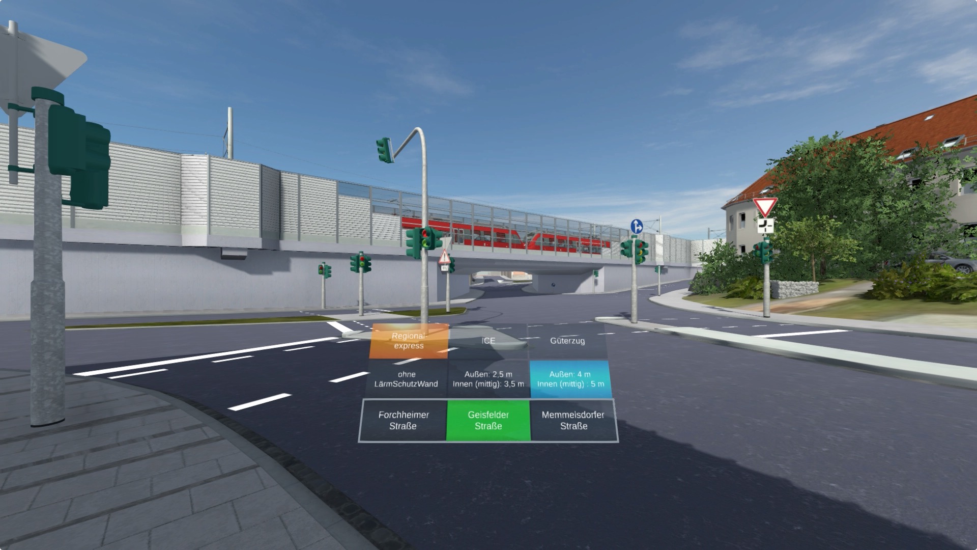 VR-Lärmsimulation Bamberg, Geisfelder Straße (3D-Modell: DB AG)